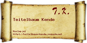 Teitelbaum Kende névjegykártya